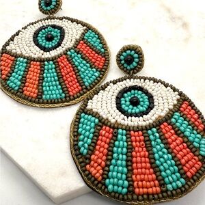 Colorful Beaded Statement Earrings